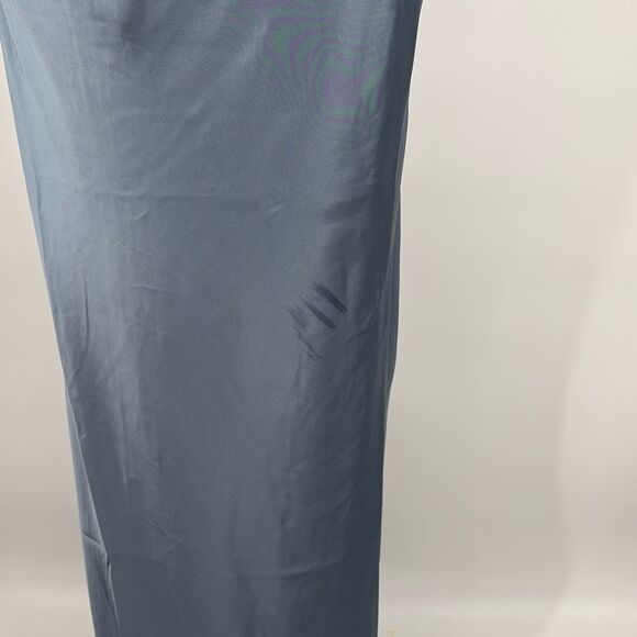 Revelry Jade Satin‎ Charmeuse One -Shoulder Maxi Dress French Blue 2 - Picture 11 of 16